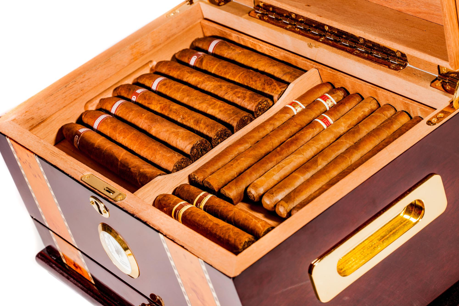Cigars properly stored in a humidor