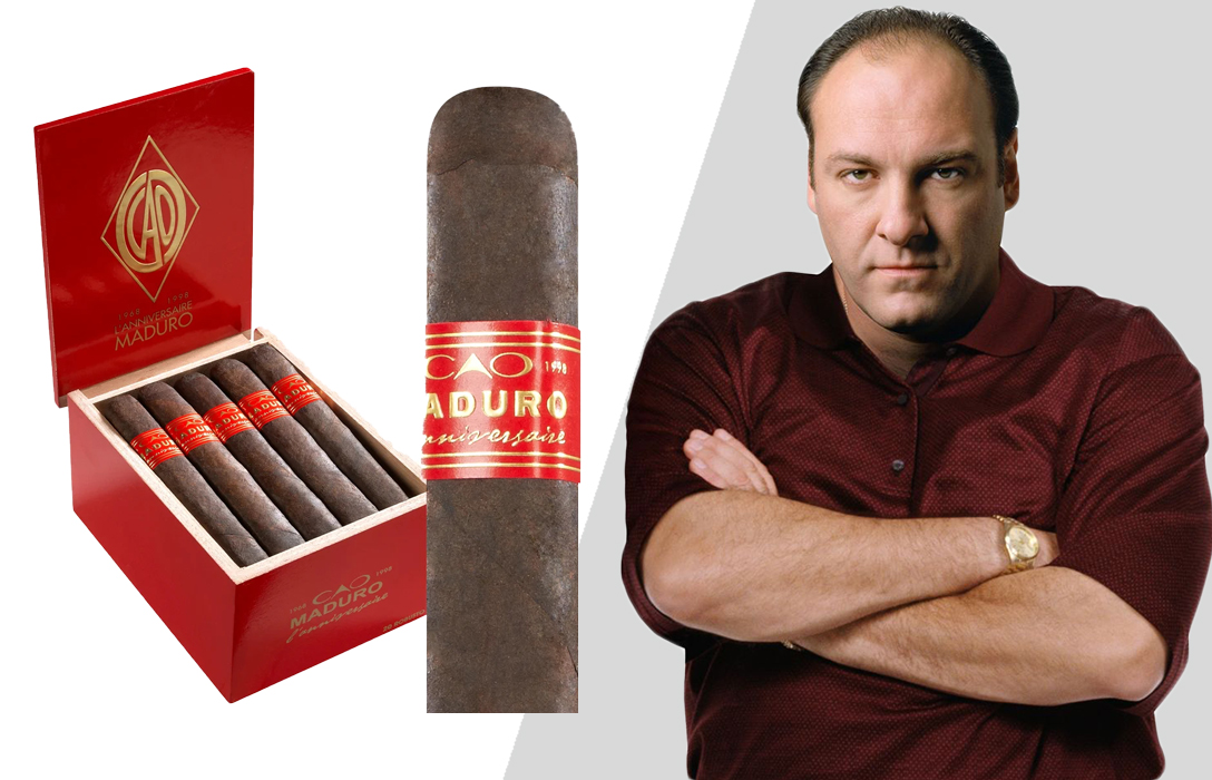 Tony Soprano smoking CAO L'anniversarie Maduro cigar