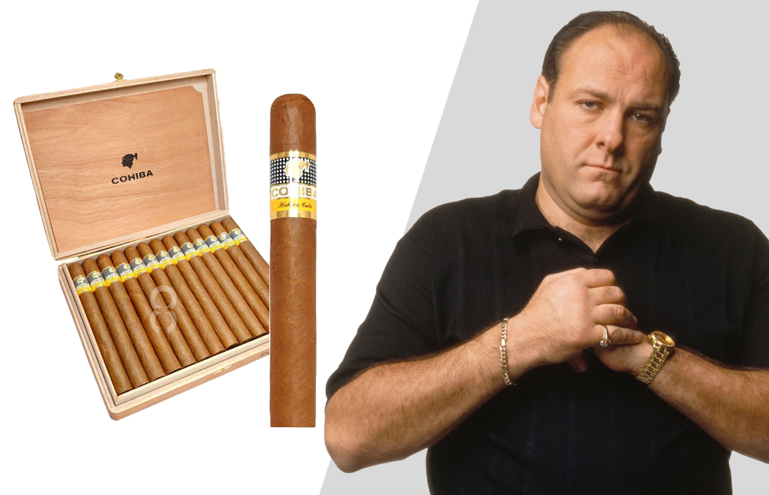 Tony Soprano smoking a Cohiba Esplendidos cigar