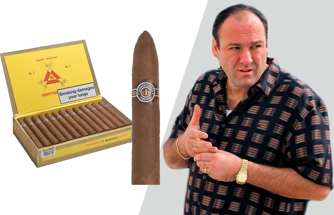 Tony Soprano smoking a Montecristo No. 2 cigar