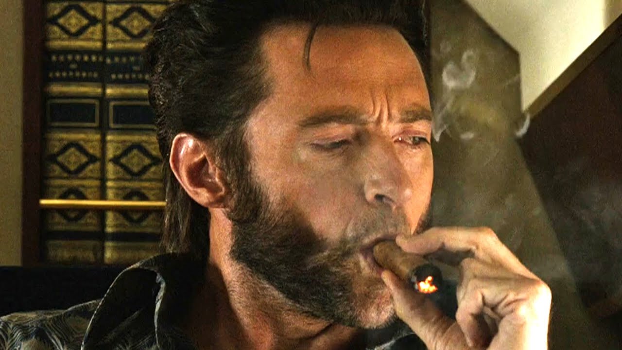 Wolverine smoking a cigar