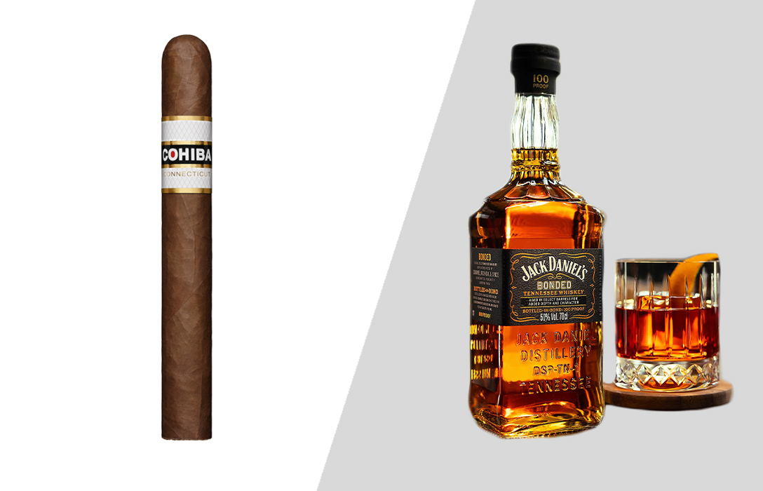 Cigar with alcoholic beverage