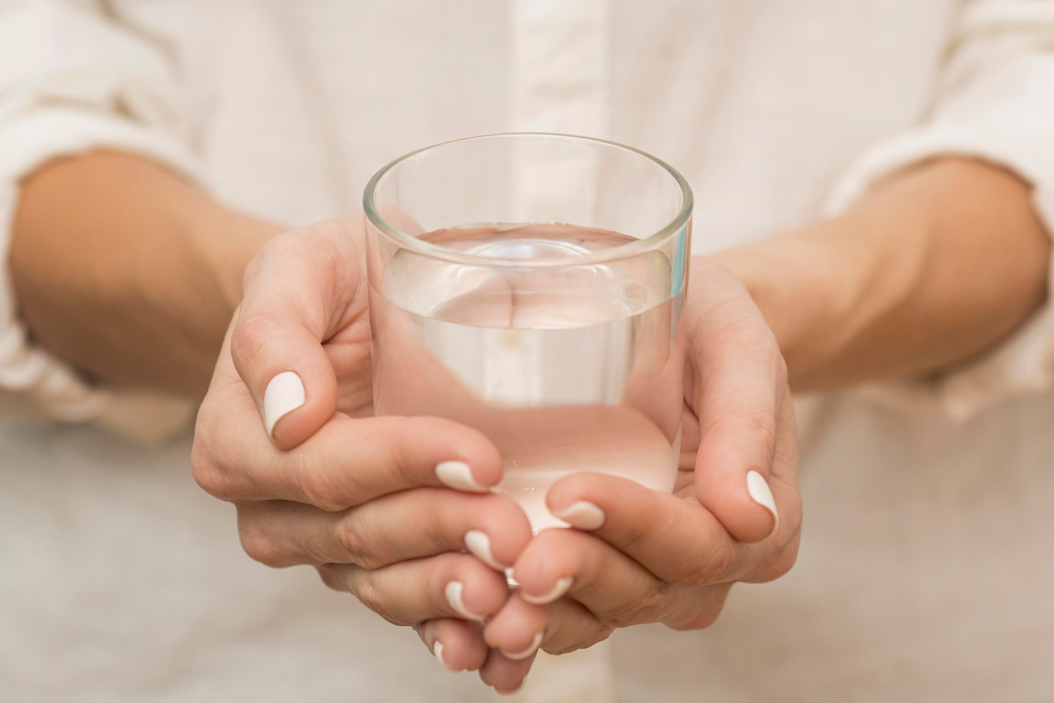 Glass filled with water