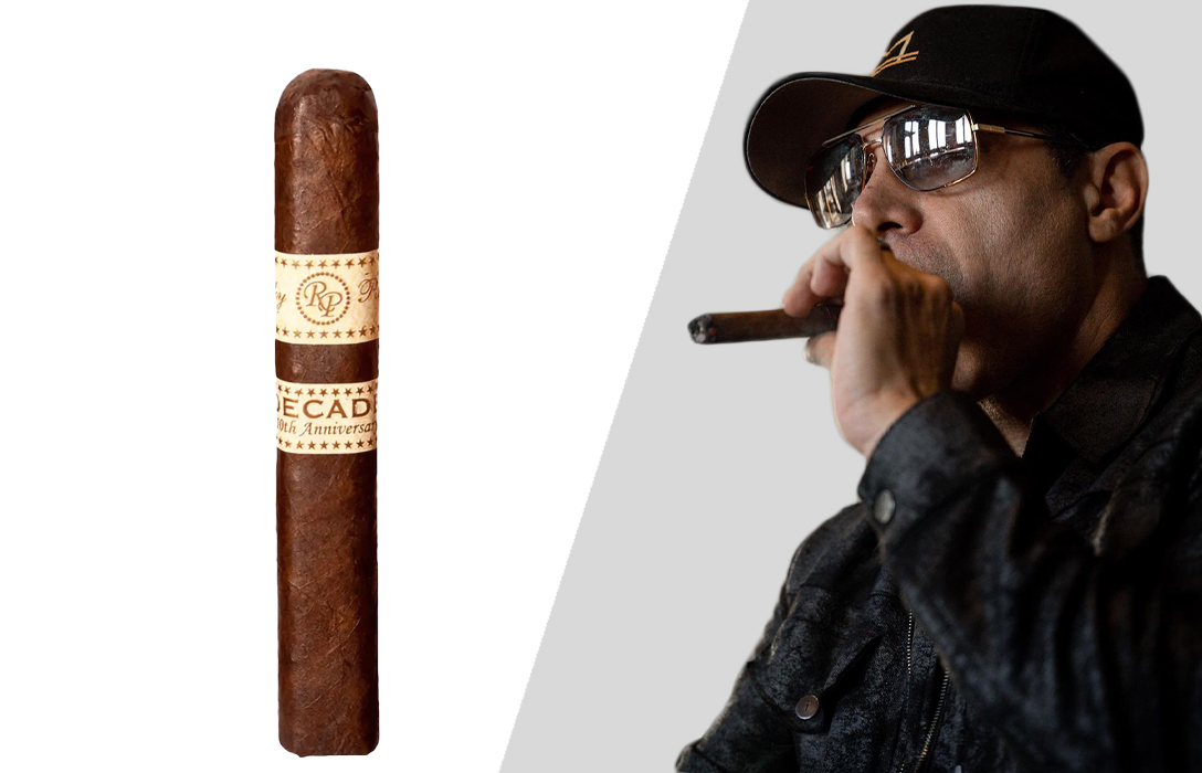 Manny Khoshbin smokes Rocky Patel cigar