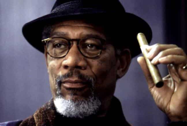 Morgan Freeman smoking a cigar